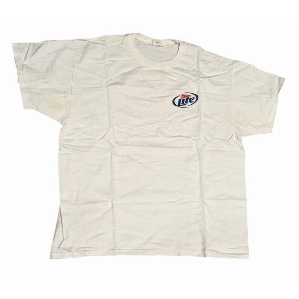 Vintage Miller Lite Promo Tee Shirt Size XL White Jerzees